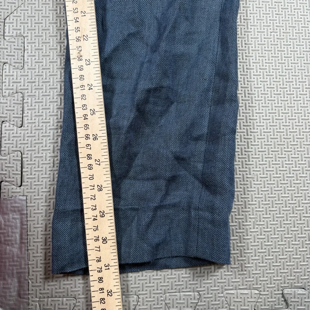 Banana Republic 100% Linen Cargo Pants Men 32x31 Blue Adjustable Waist Light NEW